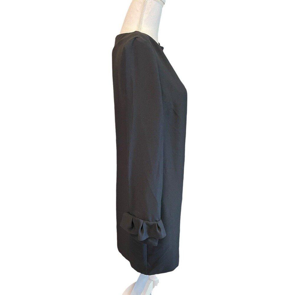 Banana Republic Dress sz 6 Black Long Sleeve Ruffle Classic Career Shift a28 - Picture 5 of 13
